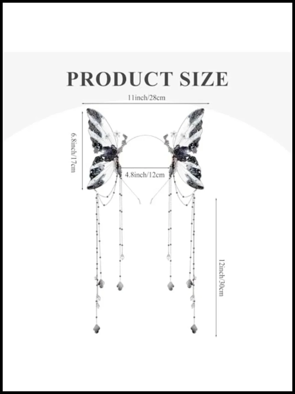 Fairy Butterfly Wings Headband with Tassel for Women Renaissance Cosplay